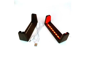 Rechargeable U Groove Wooden LED Lamp Base RGB Night Light Stand for Acrylic Panels and Artwork