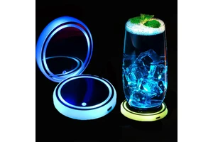 Colorful Cup Holder LED Light-up USB Charging Non-slip Ambient Light for Car Automatically Chinese New Year Back School High