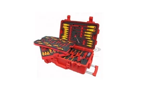 TAIWAN CALIBRE 65pc VDE Insulated Electrician Tools Set Hand Power Source OEM Customizable 1 Year Deluxe Rolling Tool Case