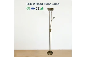 Adjustable Double Head Mother And Child Floor Lamp LED Metal Reading Light Modern Uplighter With Reading Lamp For Study Office