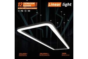 Custom-sized Aluminum or Iron Materials Are Available for Office, Gym, or Garage LED Linear Lighting Applications