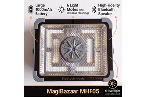 Portable 2-in-1 Solar Floodlight LED Speaker MHF05 IP66 High-Brightness RGB Work Light Rechargeable for Touch Control for