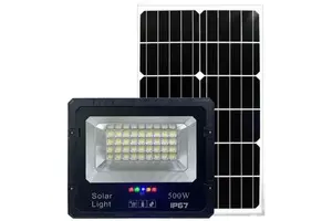 Solar LED Flood Light 300W IP66 ABS Body Waterproof Outdoor Garden Remote Control 6000K Daylight CE Certified 170 Beam Angle