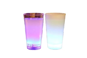 Top Sell 500ml PS Material CE ROHS BPA Free Water Sensor LED Flashing Light Tumbler Party Ice Cream Use American Style