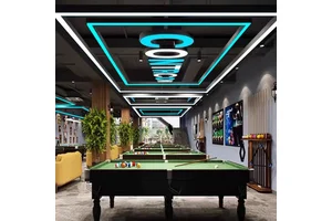 Custom Snooker & Billiard Hanging Rectangle Light High Quality Modern Linear Lighting Systems Square Pendent Light Chandelier