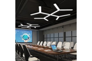 HanYin Customized Design Indoor Lighting Lamp Fixture Led Strip Y Shape Black Body Linear Pendant Light