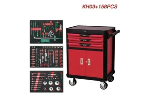 Hot Sale Chrome Vanadium Steel Hand Tool Kits Customizable Auto Repair Workshop Trolley OEM Support