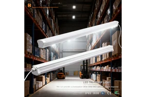 High Efficiency Waterproof LED Tri-Proof Light Fixture Industrial IP65 Ik08 WF2 Dimming Ra90 5-Year Warranty Vapor Tight Outdoor
