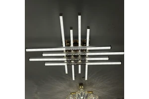Luxury Designer 120W LED Nordic Minimalist Ceiling Lamp Moderna Lighting Vertical Horizontal Strip for Hotel Modern Chandelier