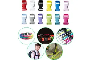 Custom Quick Release Buckle Plastic logo Belt Buckle Bracelet Adjuster Survival Paracord Buckle Strap Lever Tactical Bag Buckle