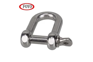 Foyo Brand Hot Sale Marine Heavy Duty 6mm Stainless Steel Forged D Shackle with Captive Pin for Boat and Yacht and Kayak