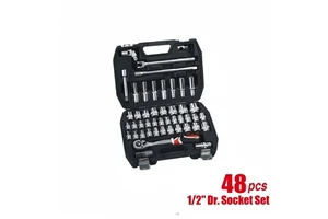 Multifunction 48PCS DIY Mechanic Repair Tool Kit 1/2" Drive Socket Wrench Hand Tool Set