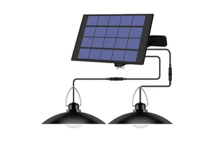 40 LED Dual Head Solar Pendant Light 3000K 6000K Solar Shed Lights With Extension Cable Indoor Outdoor Use Solar Garden Light