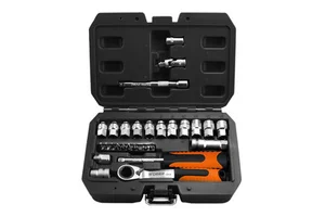 High Quality 29-Core CRV Ratchet Extension Socket Wrench Kit Two-Way Service Hard Case Hand Tool Sleeve Set OEM Customization