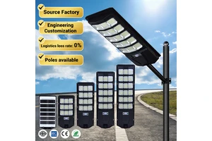 High Quality ABS IP65 6500K Road Lamp 100W- 400W High Brightness Radar Human Body Sensing Outdoor LED Solar Street Lights