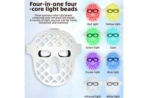 High Density 204 LEDs Facial Mask Light Therapy for Anti-aging and Skin Repair 8 Colors Photon Beauty Machine