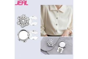 Designer's New Eco-Friendly 22MM Glass Crystal Decorative Buttons Cover Metal Button Cufflinks For Custom Clothing Accessories