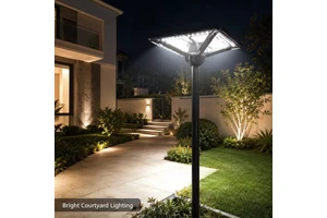 Factory Wholesale 500W IP65 Double-Sided Charging Monocrystalline Foldable Outdoor Courtyard Pathway Solar Garden Light