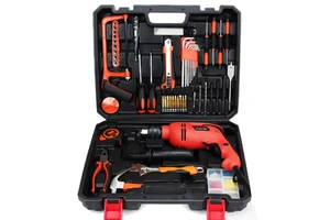 Professional Portable Electric Cordless Drill Set with Hard Case OEM Customization 1 Year Warranty-High Quality Tool Set