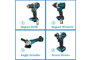 18V LXT Brushless 4-in-1 Cordless Tool Kit 40Nm Drill 180Nm Driver 1000Nm Wrench Angle Grinder With Battery & Charger