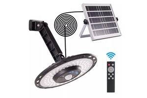 5 Modes Solar Power Lights Indoor Outdoor Motion Sensor Solar Shed Light with Remote for Barn Gazebo Yard Garage