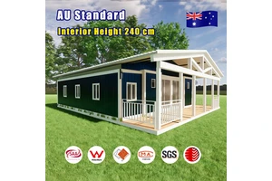 China Manufacturers Eco Friendly Australian Code-Compliant Homes Expandable Container House Prefab Mobile Tiny Home Gable Roof