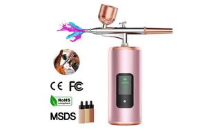 PELCAS Mini Compressor Foundation Gun Makeup Auto Handheld Airbrush Gun for Barber Nail Art Makeup