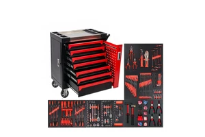 420 Pcs 7 Drawers Workshop Metal Tool Trolley Garage Tool Cabinet/ Cart/ Chest Heavy Duty Mechanic Tool Set Box for Car Repair