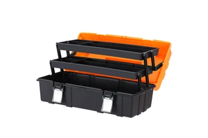 New Three-tier Foldable Tool Box Layered Storage Buckle 17" 19" Toolbox