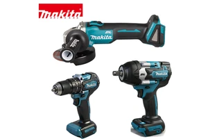 Makita 18V Tool Kits Angle Grinder/Drill/Impact Wrench with Ergonomic Grip for Long-Time Operation Li-ion Brushless 3-Tool Set