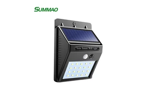 SUMMAO High Quality 20 LED Solar Lamp Light with Motion Sensor IP65 Waterproof Outdoor Wall Light for Garden Decoration