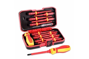 Electrician Repair Tools Screwdrivers Kit 13pcs 1000V Changeable Insulated Mini Screwdriver Set with Slotted Bits