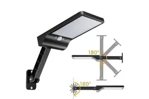 36LED Remote Solar Flood Light Outside Security Motion Sensor Lights with Remote with Remote for Backyard Gutter Garage Shed