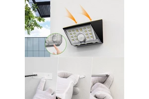 Outdoor Motion Sensor Wall Lamp Solar Wall Light IP65 Motion Sensor 200LM 4 Modes Outdoor Black