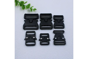 Black Plastic Release Buckle 20mm 25mm 32mm 38mm Quick Spring Adjustable Side Plastic Strap Buckles for Backpack Safety Harness