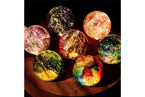 Luxury Colorful Glass Ball Lamp Luminous Planet Indoor Decoration Crystal Handicraft Cosmic Model Gifts Lampara LED