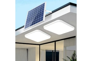 2 in 1 160LED Solar Ceiling Light Dimmable Daytime 3000K 4000K 6000K Solar Shed Light Waterproof Solar Shed Light for Home Porch