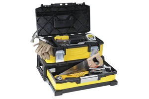 For 20 in Plastic Tool Box with 2 Drawers Lockable up to 100L Capacity for Tools and Equipment