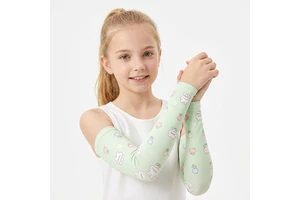 Custom Kawaii Full Sublimation Ice Silk Kids Arm Sleeves Outdoor Play Cooling Sun Arm Covers for Girls and Boys
