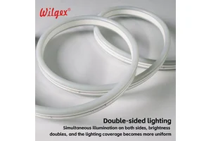 Double Sided LED Neon Light Strip 24mm Horizontal Bending 99.99% Gold Wire 50m No Splicing Plug and Play UL94 V0