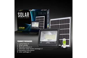 New Model 200 Watts Solar Led Flood Light Waterproof Tempered Glass and ABS Body Solar Garden Light with Remote Control