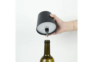 Modern LED Wine Bottle Table Lamp Dimmable Rechargeable Touch Control Adjustable Iron Shade for Bedroom