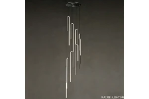 Minimalist Vertical LED Pendant Light Modern Linear Hanging Lamp for Duplex Stairs Living Room Nordic Home Decor