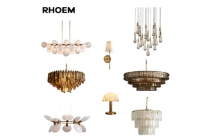 RHOEM Luxury Designer Oval Chandelier Alabaster Crystal Amber Glass Chandelier Ceiling Light for Living Room Fashion Light
