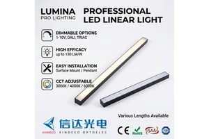 XINDECO Dimmable LED Linear Light 130LM/W Surface Mounted Pendant Office Lighting CCT Adjustable DALI TRIAC Architectural Lamp