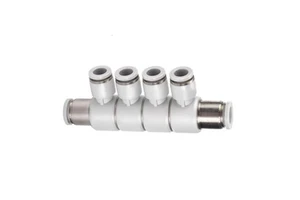 Rotary Pneumatic Push-in Fitting 5-Way 5-Port Swivel Connector for Air Tubing Distribution AFD