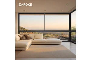 Luxury High-End Sliding Window Invisible Handle Ultra Narrow Frame Aluminum Horizontal Gliding System Window for Villa