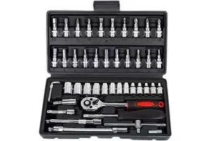 46 Pieces 1/4' E-Type Sleeve Hexagonal Inside and Outside Plum Key Suit Large Medium Small Female Spline Star-Shaped Tool Sets