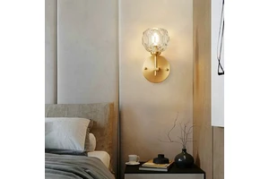 Bedside Bedroom LED Wall Light Living Room Background Luminaire Indoor Christmas Decora Light Nordic Crystal Wall Lamp Ball Loft