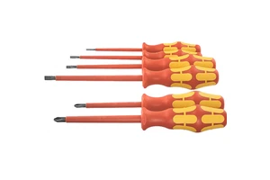 Wera Electrical Screwdriver Set, 6-piece Kit, Suitable For Both Flat-head And Phillips-head Screws, Fully Insulated